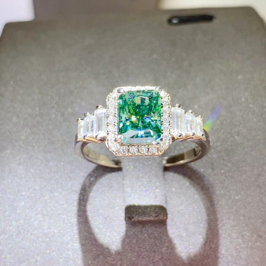 2 Carat Moissanite 925 Sterling Silver Ring Silver / 5 Apparel and Accessories