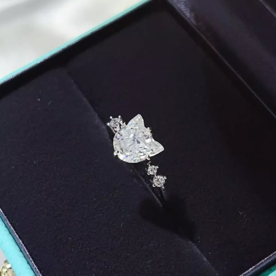 2 Carat Moissanite 925 Sterling Silver Ring Apparel and Accessories