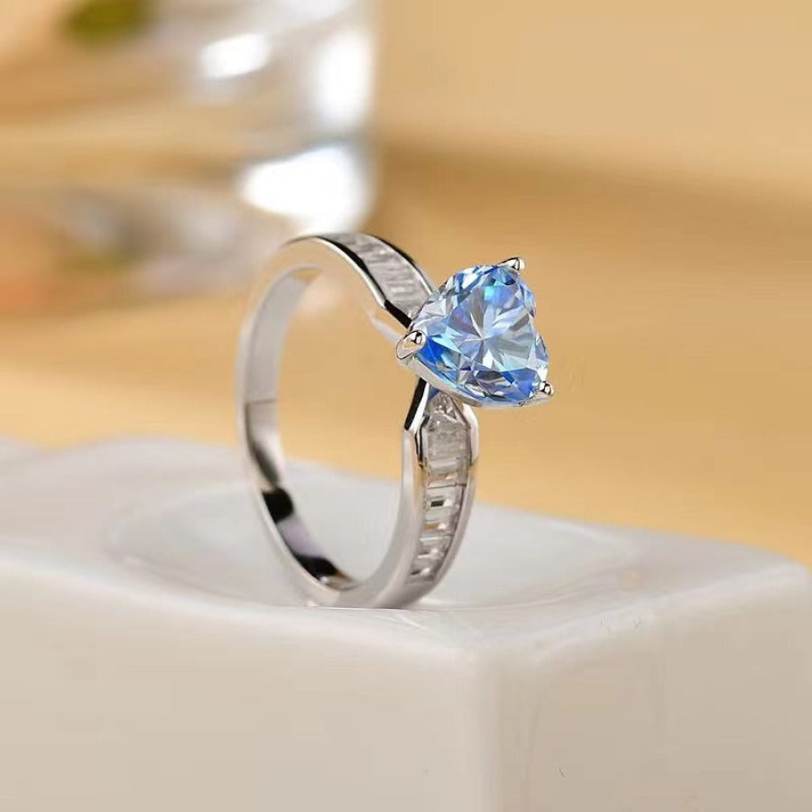 2 Carat Moissanite 925 Sterling Silver Ring Apparel and Accessories