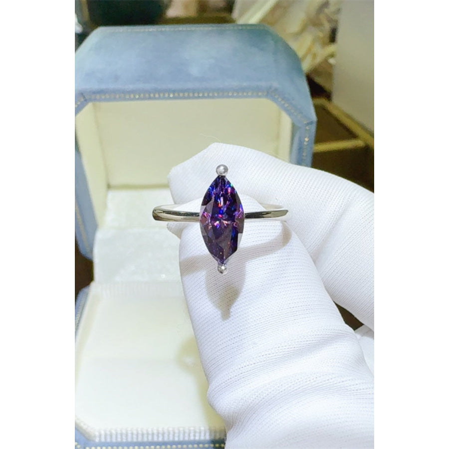 2 Carat Moissanite 925 Sterling Silver Ring Violet / 5 Apparel and Accessories