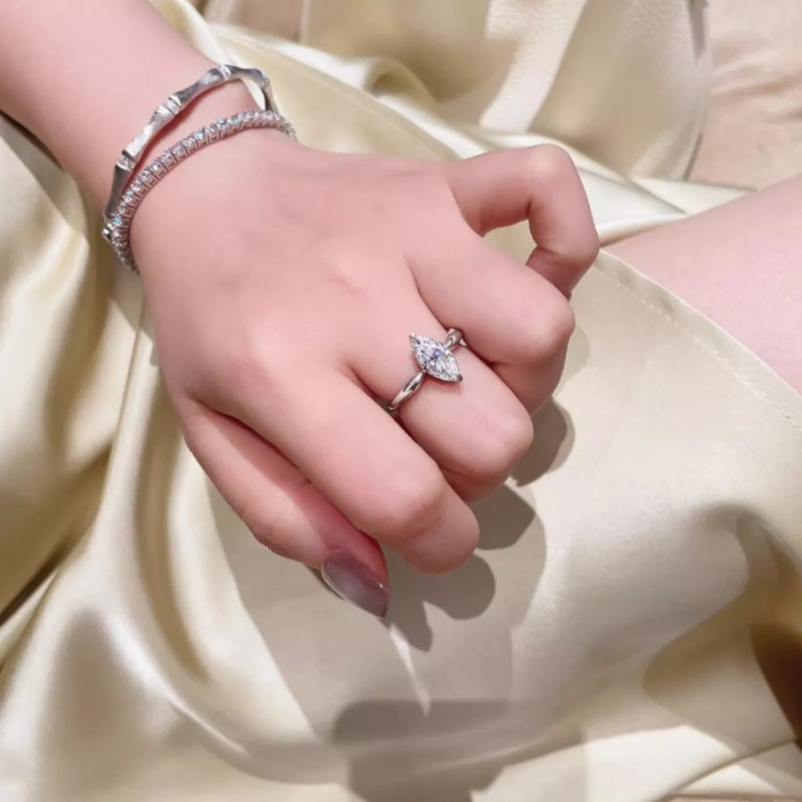2 Carat Moissanite 925 Sterling Silver Ring Apparel and Accessories