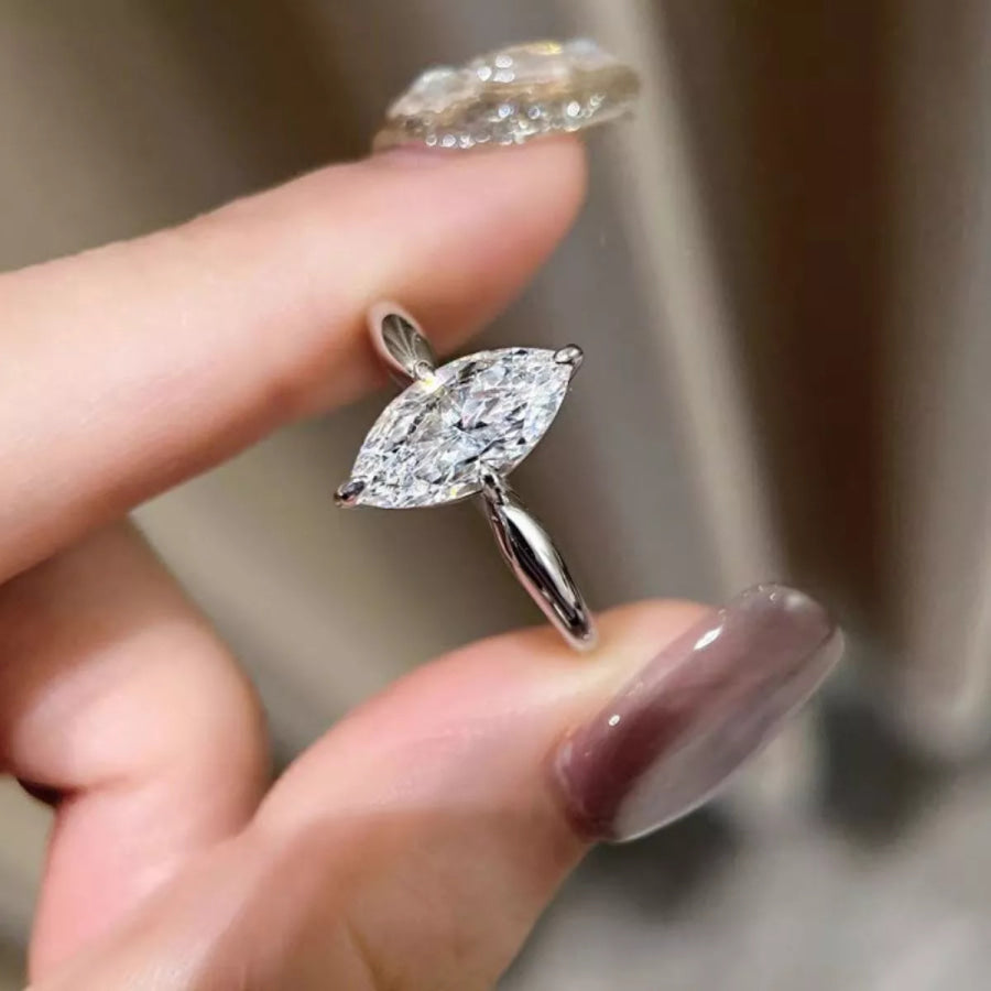 2 Carat Moissanite 925 Sterling Silver Ring Apparel and Accessories