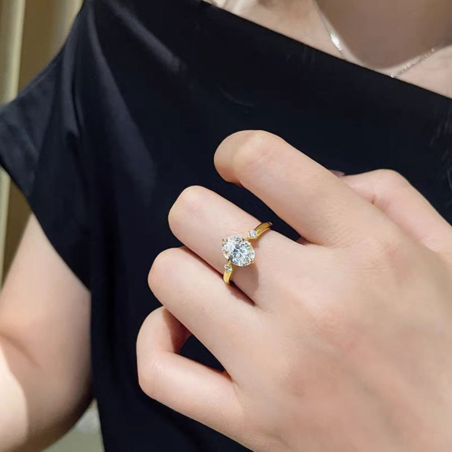 2 Carat Moissanite 925 Sterling Silver Ring Apparel and Accessories