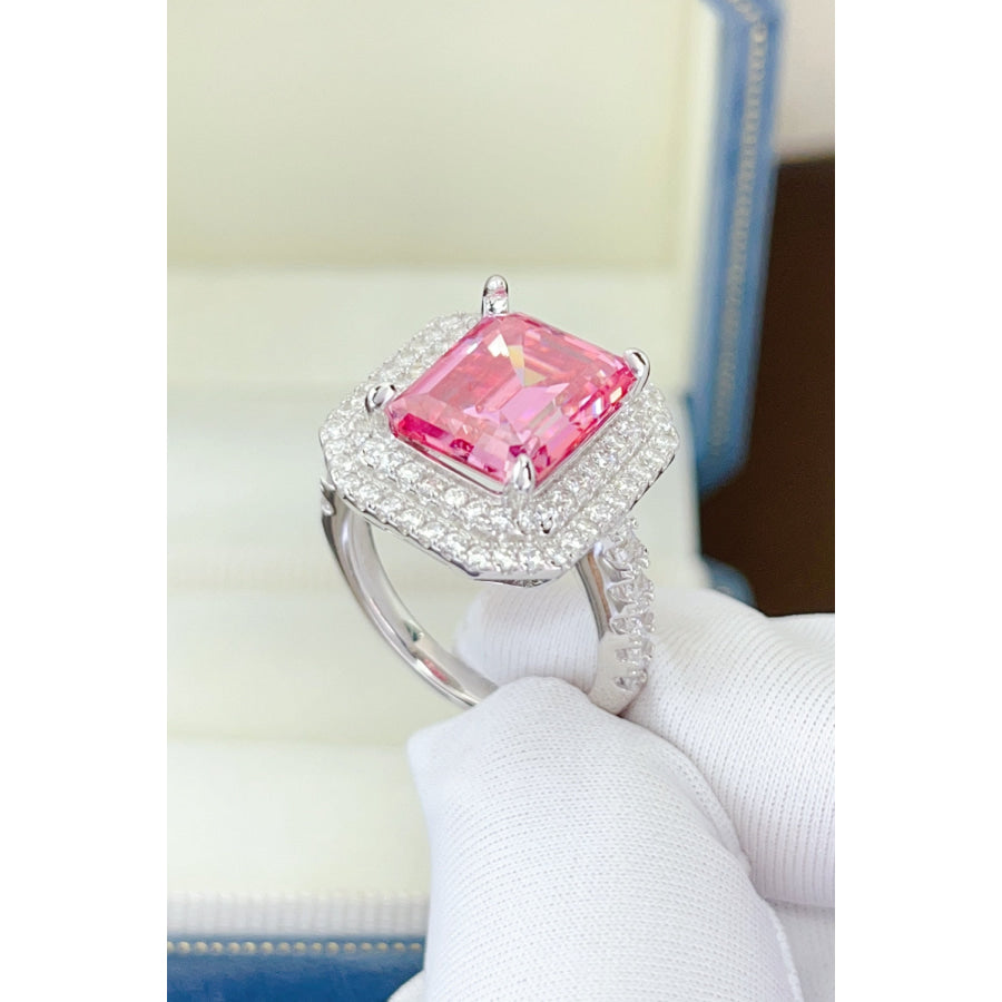 2 Carat Moissanite 925 Sterling Silver Ring Hot Pink / 5 Apparel and Accessories