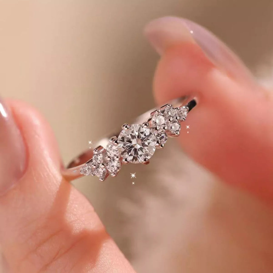 2 Carat Moissanite 925 Sterling Silver Ring Silver / One Size Apparel and Accessories