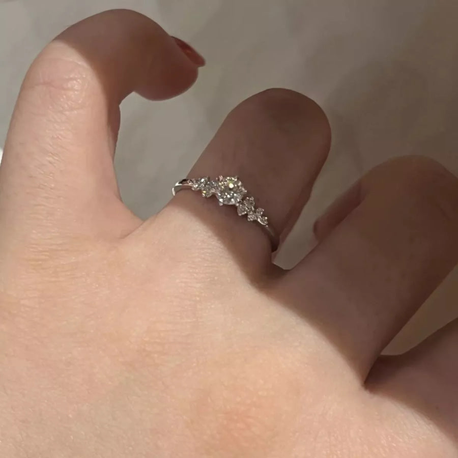 2 Carat Moissanite 925 Sterling Silver Ring Silver / One Size Apparel and Accessories