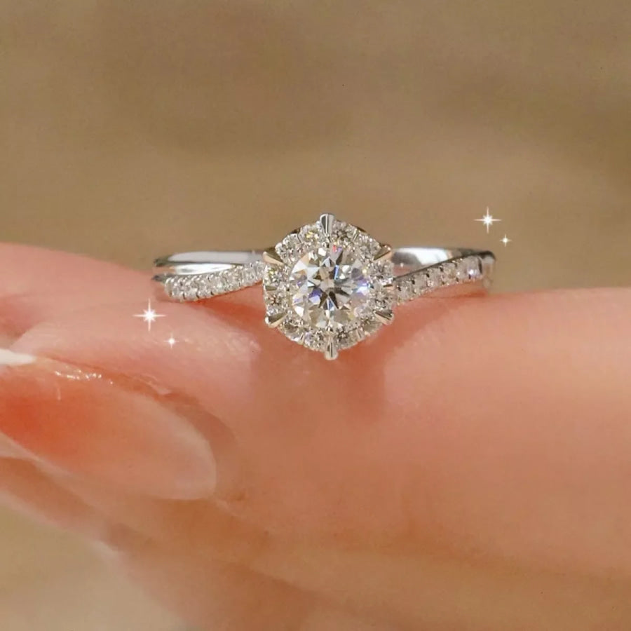 2 Carat Moissanite 925 Sterling Silver Ring Silver / One Size Apparel and Accessories