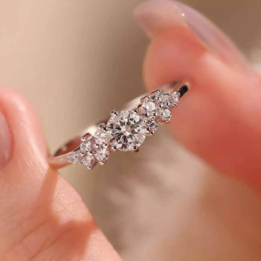 2 Carat Moissanite 925 Sterling Silver Ring Silver / One Size Apparel and Accessories