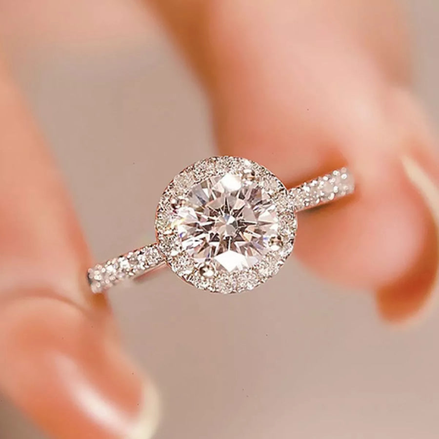 2 Carat Moissanite 925 Sterling Silver Ring Silver / One Size Apparel and Accessories