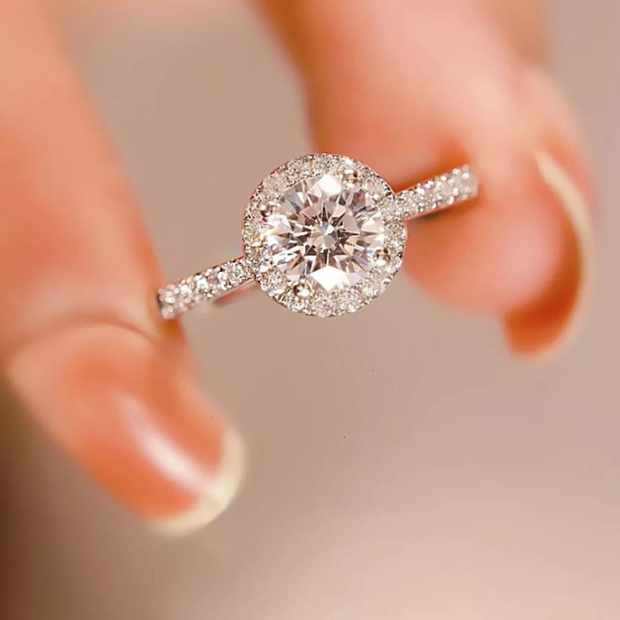 2 Carat Moissanite 925 Sterling Silver Ring Silver / One Size Apparel and Accessories