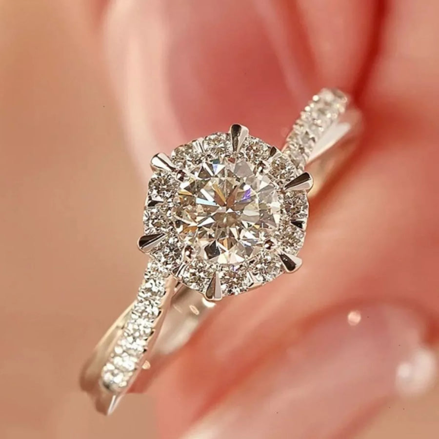 2 Carat Moissanite 925 Sterling Silver Ring Silver / One Size Apparel and Accessories