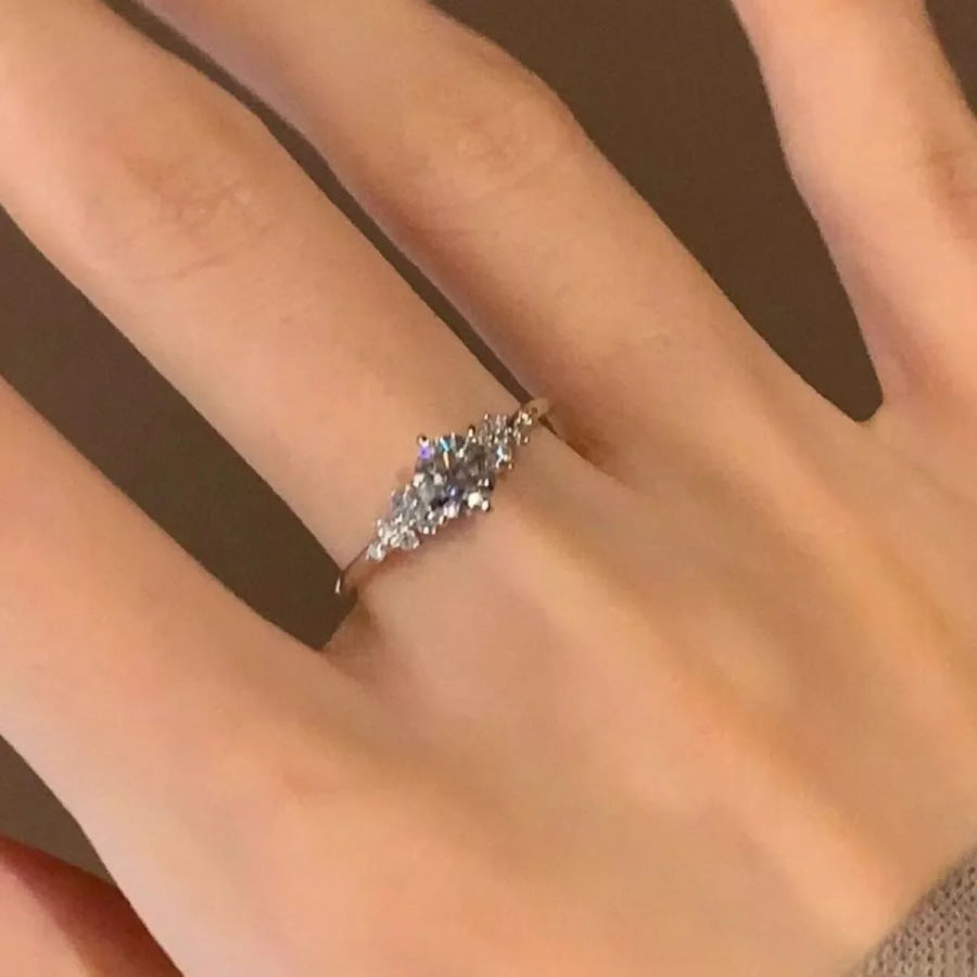 2 Carat Moissanite 925 Sterling Silver Ring Silver / One Size Apparel and Accessories