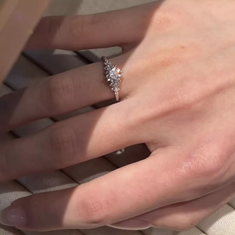 2 Carat Moissanite 925 Sterling Silver Ring Silver / One Size Apparel and Accessories