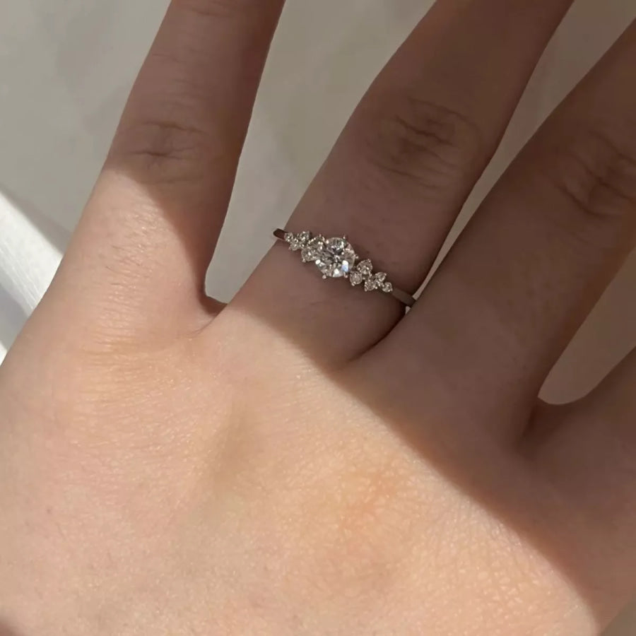 2 Carat Moissanite 925 Sterling Silver Ring Silver / One Size Apparel and Accessories