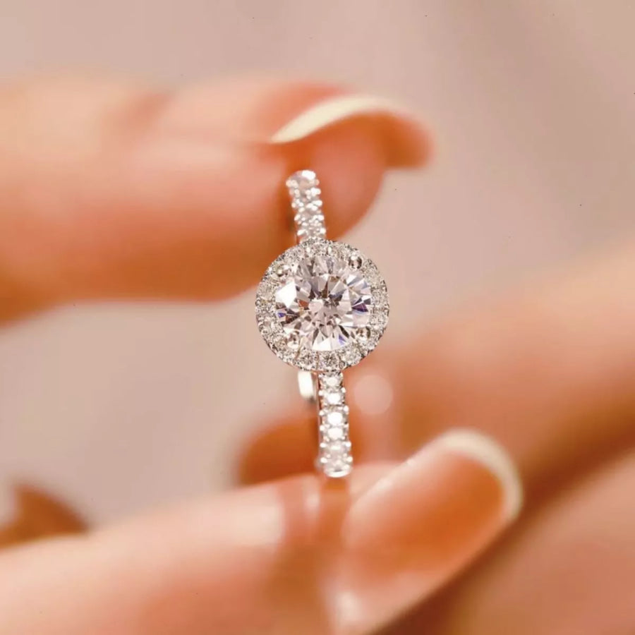 2 Carat Moissanite 925 Sterling Silver Ring Silver / One Size Apparel and Accessories