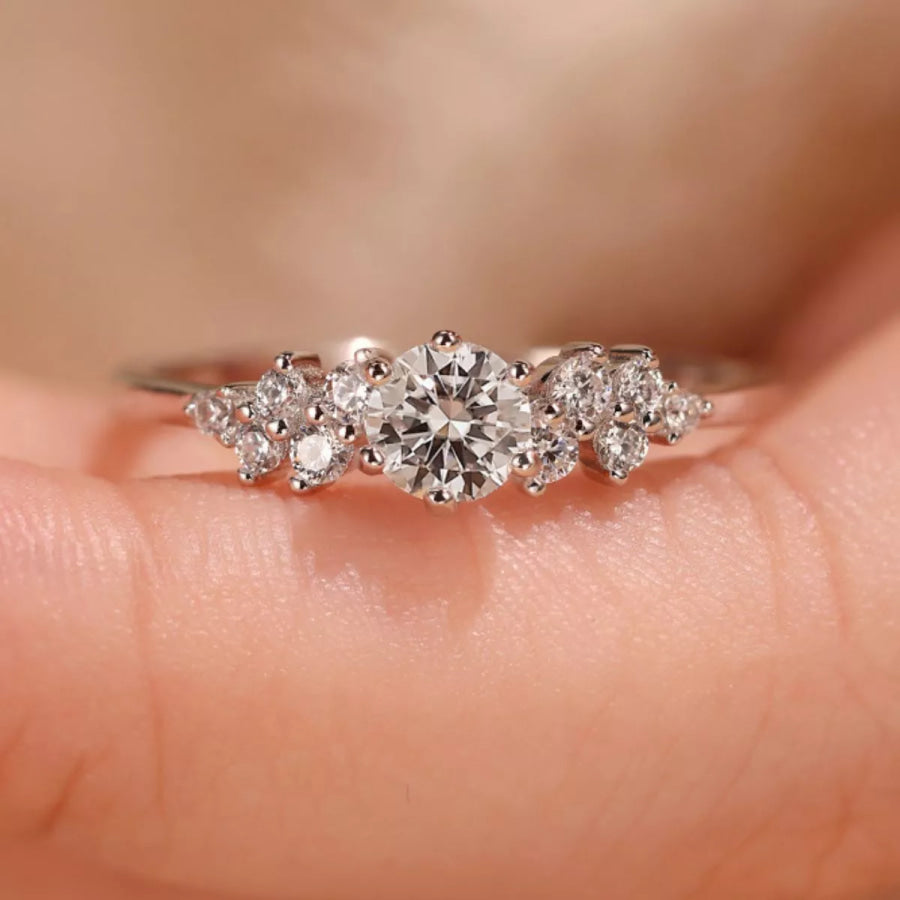 2 Carat Moissanite 925 Sterling Silver Ring Silver / One Size Apparel and Accessories