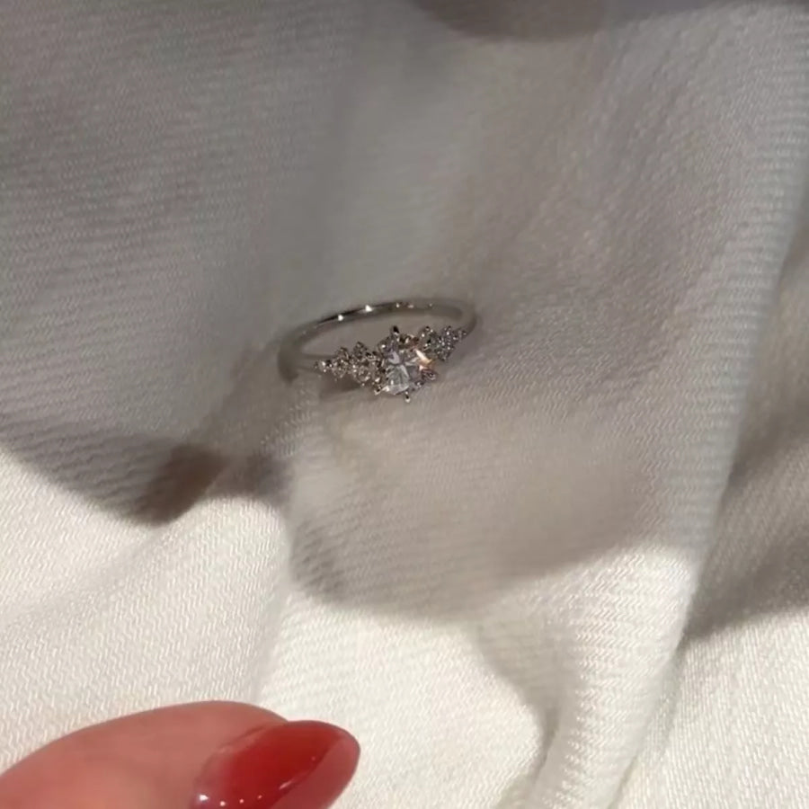 2 Carat Moissanite 925 Sterling Silver Ring Silver / One Size Apparel and Accessories