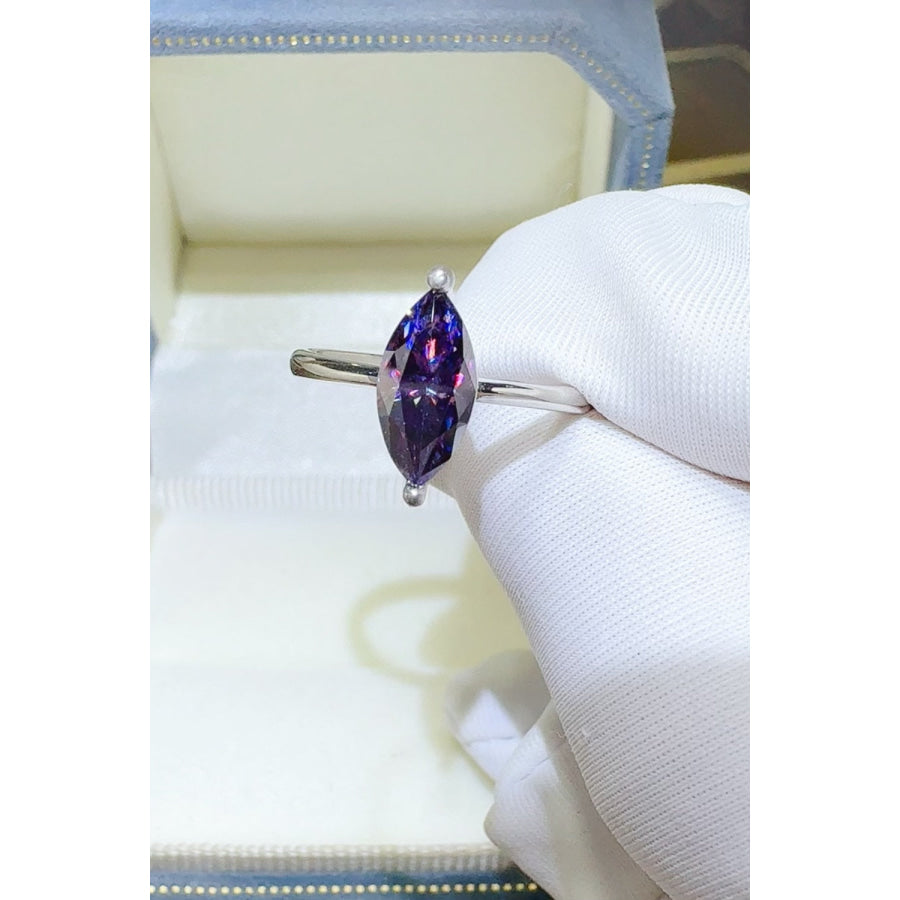 2 Carat Moissanite 925 Sterling Silver Ring Violet / 5 Apparel and Accessories