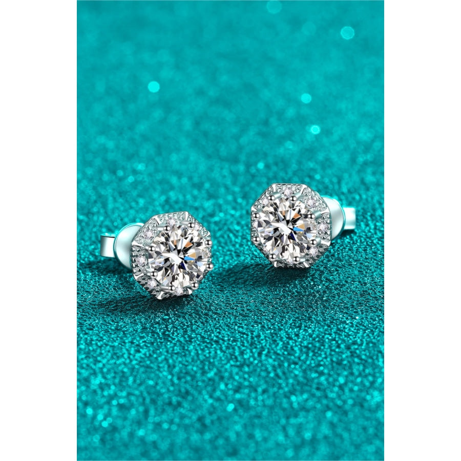 2 Carat Moissanite 925 Sterling Silver Stud Earrings Silver / One Size