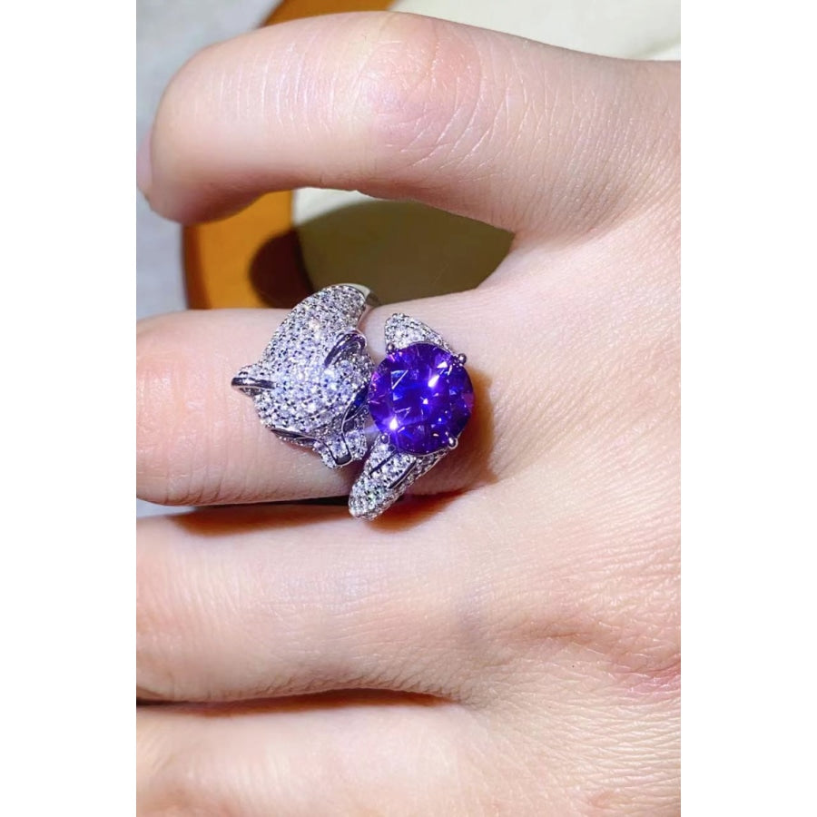 2 Carat Moissanite Adjustable Animal Bypass Ring