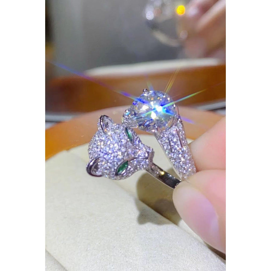 2 Carat Moissanite Adjustable Animal Ring White / One Size