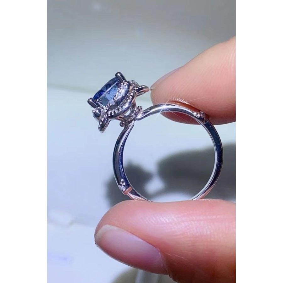 2 Carat Moissanite Contrast 925 Sterling Silver Ring