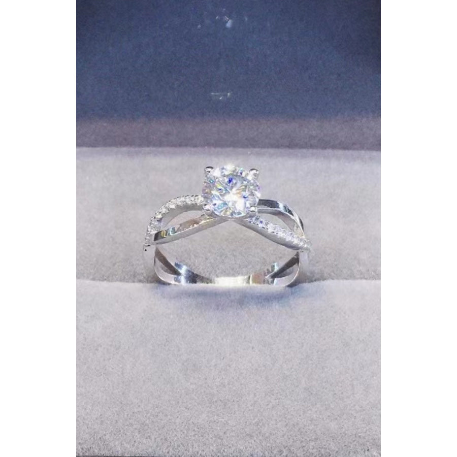 2 Carat Moissanite Crisscross 925 Sterling Silver Ring Silver / 4.5