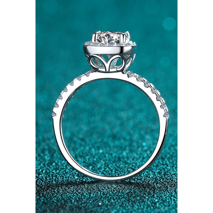 2 Carat Moissanite Square Halo Ring