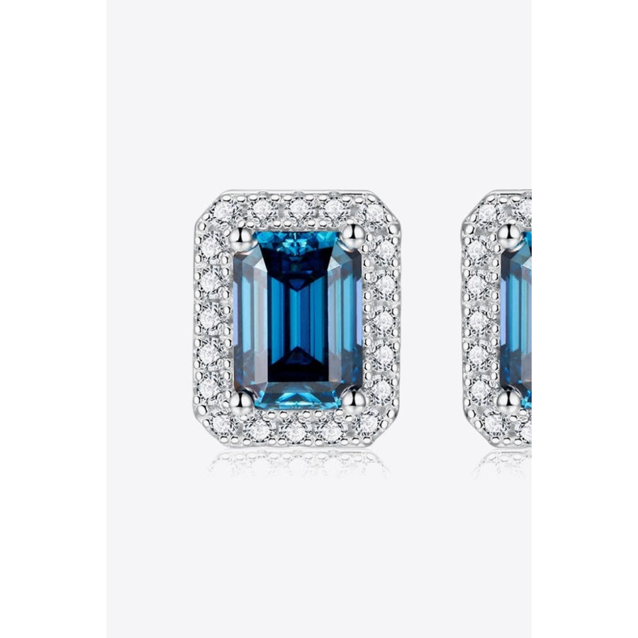 2 Carat Moissanite Stud Earrings in Indigo Indigo / One Size