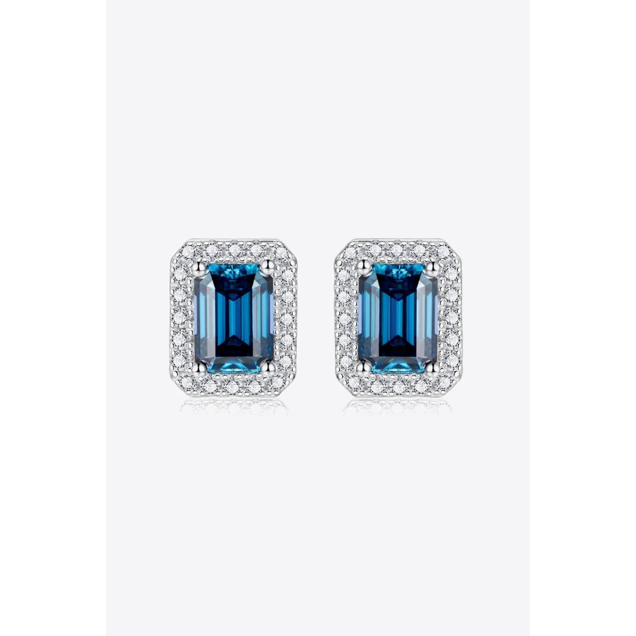 2 Carat Moissanite Stud Earrings in Indigo Indigo / One Size