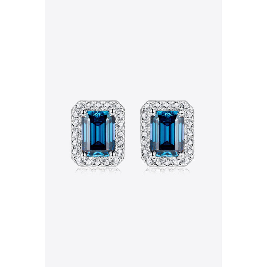 2 Carat Moissanite Stud Earrings in Indigo Indigo / One Size