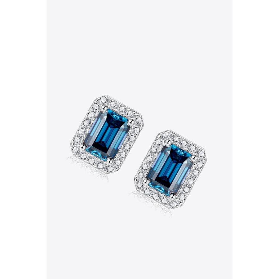 2 Carat Moissanite Stud Earrings in Indigo Indigo / One Size