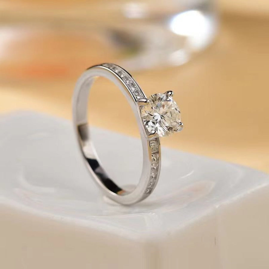 2 Carat Moissanite Zircon 925 Sterling Silver Ring Apparel and Accessories