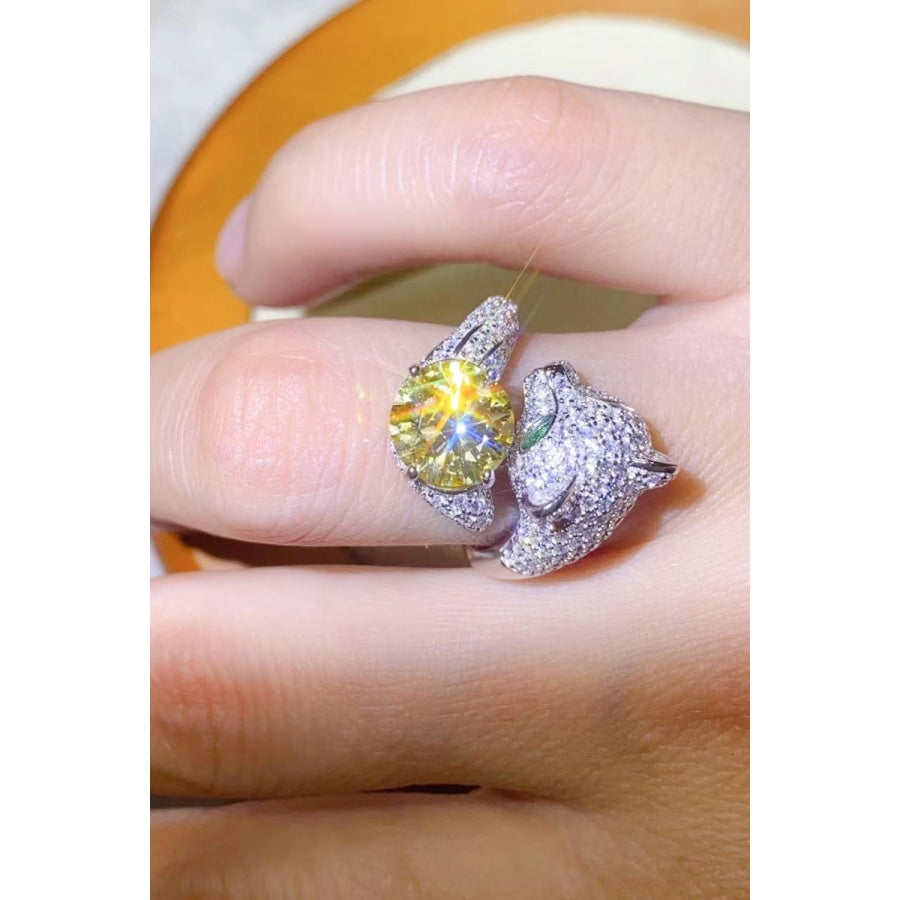 2 Carat Yellow Moissanite Animal Bypass Ring Yellow / One Size