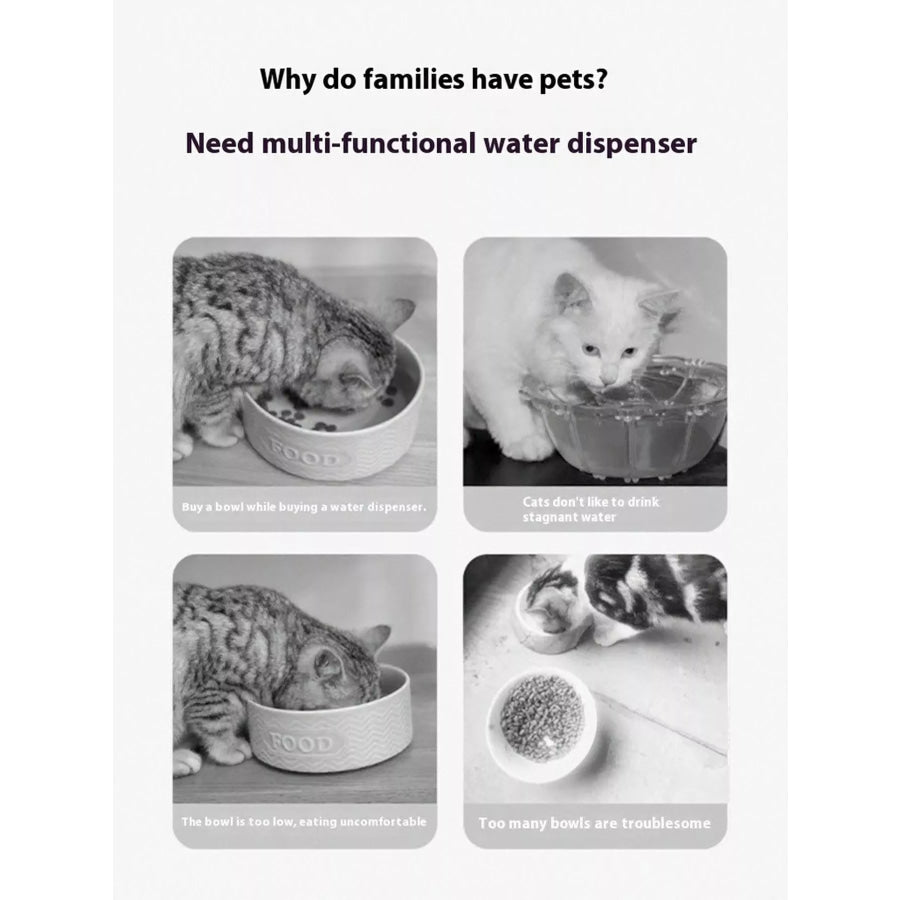 2-in-1 Automatic Water Dispenser & Food Bowl Pet Bowl Apparel and Accessories