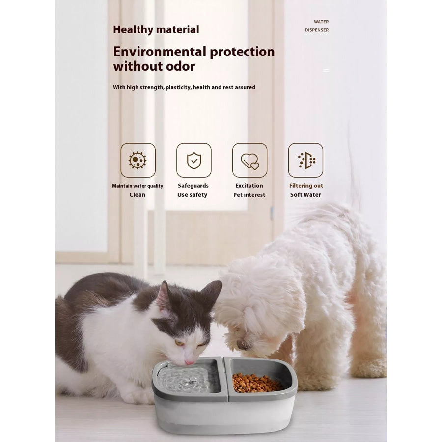 2-in-1 Automatic Water Dispenser & Food Bowl Pet Bowl Grey / ONESIZE Apparel and Accessories