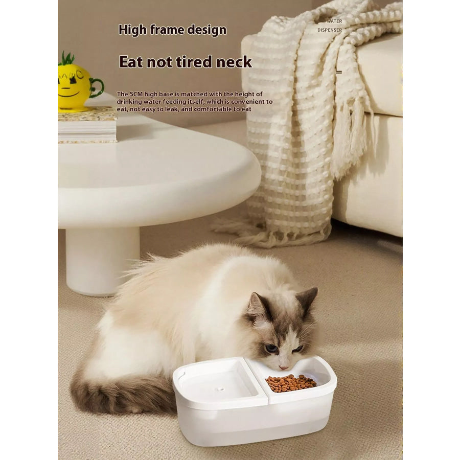 2-in-1 Automatic Water Dispenser & Food Bowl Pet Bowl White / ONESIZE Apparel and Accessories