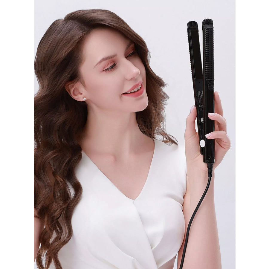 2 in 1 Curling & Straightener Black And White / North American plug Apparel and Accessories