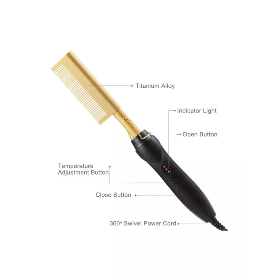 2-in-1 Curling Straightening Brush Hair Apparel and Accessories