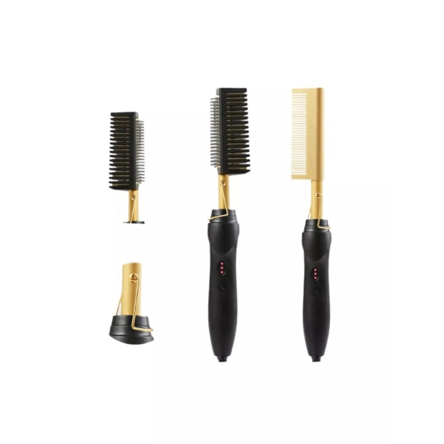 2-in-1 Curling Straightening Brush Hair Apparel and Accessories