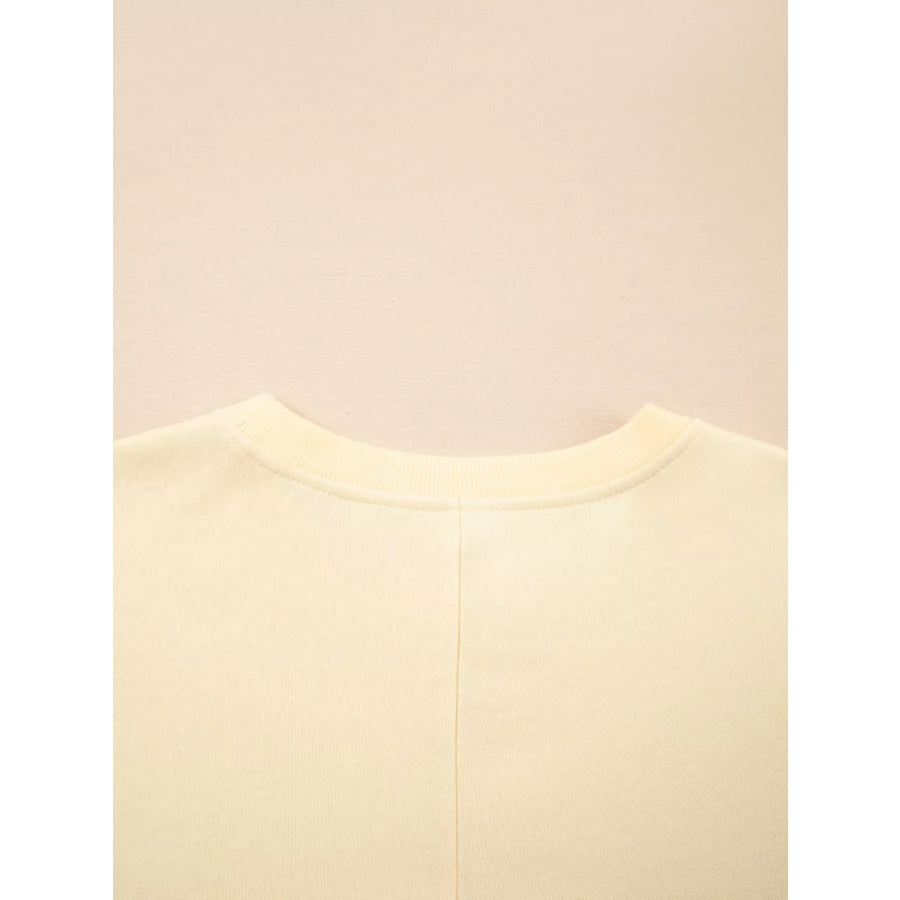 2 in 1 Faux Two Piece Patchwork Round Neck Sweatshirt Apparel and Accessories