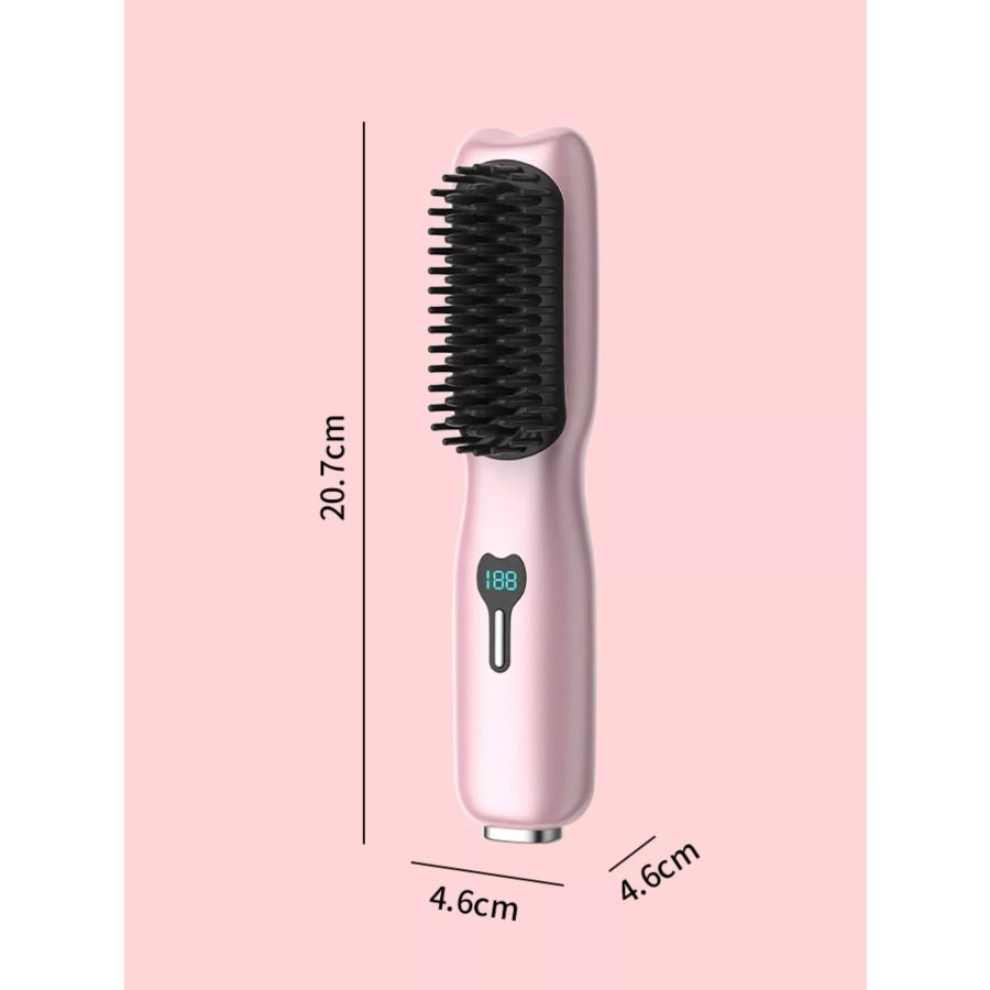 2-in-1 Mini Wireless Ionic Brush Hair Straightening Comb Apparel and Accessories