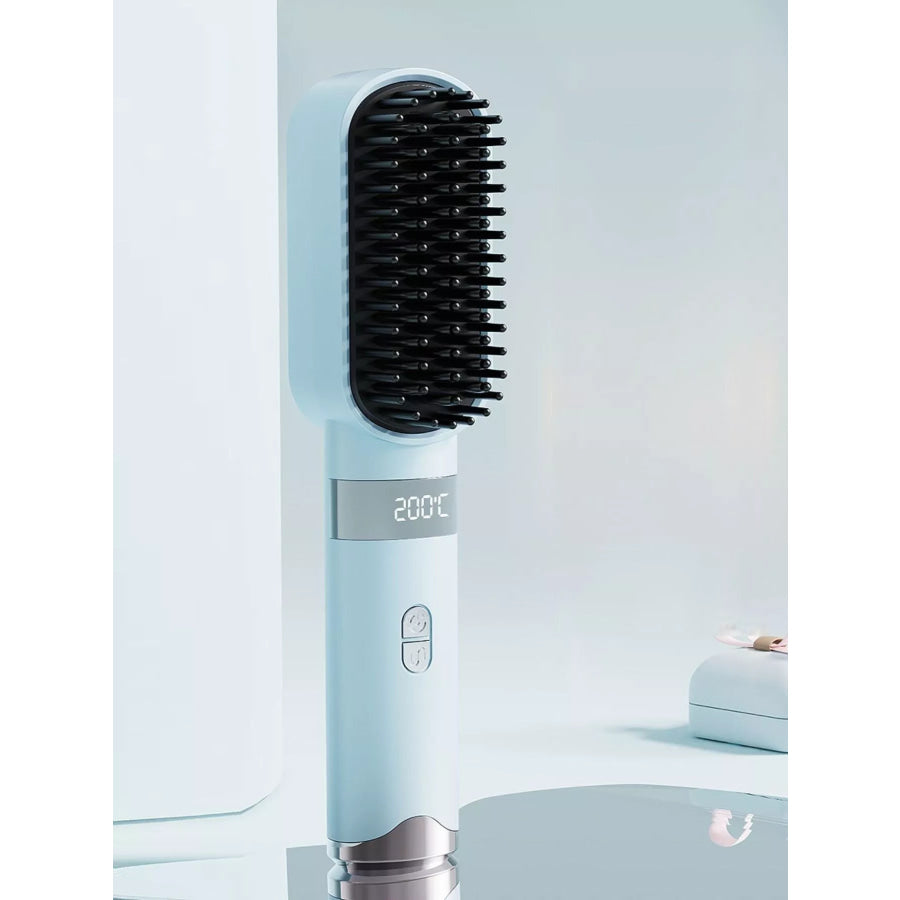 2-in-1 Portable Wireless Ionic Brush Straightener Comb Apparel and Accessories