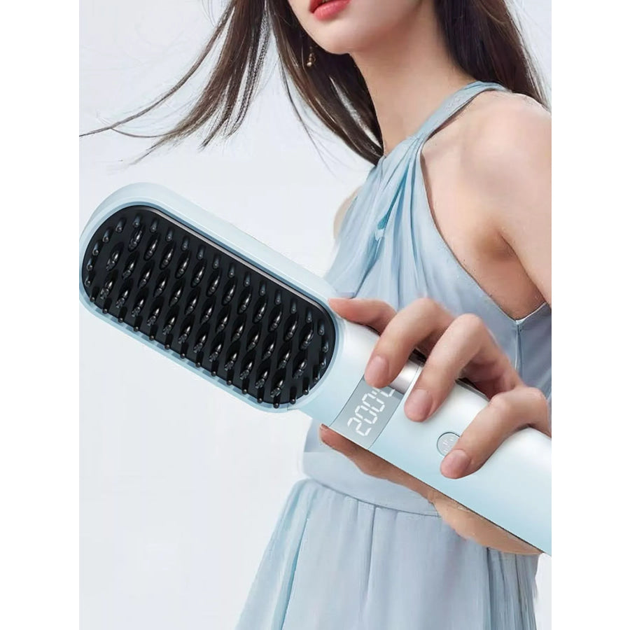 2-in-1 Portable Wireless Ionic Brush Straightener Comb Apparel and Accessories