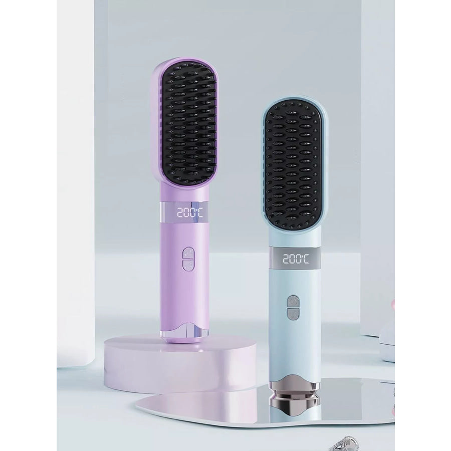 2-in-1 Portable Wireless Ionic Brush Straightener Comb Apparel and Accessories