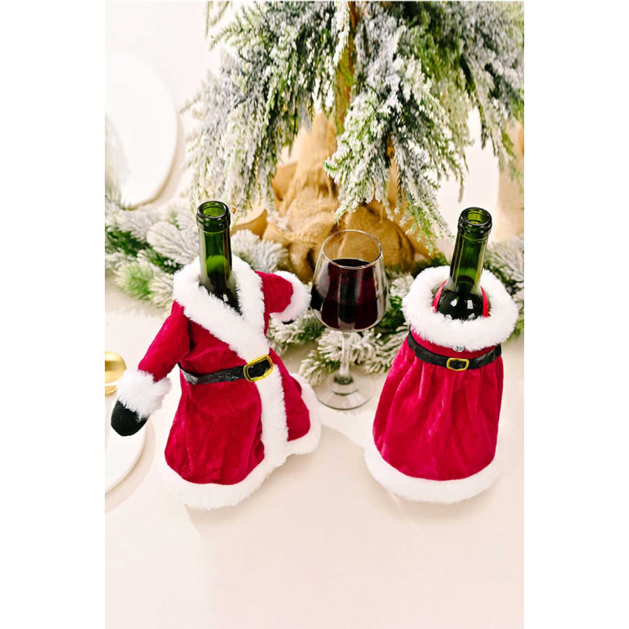 2-Pack Christmas Dress Wine Bottle Covers Christmas Dress / One Size/2 Pack Apparel and Accessories