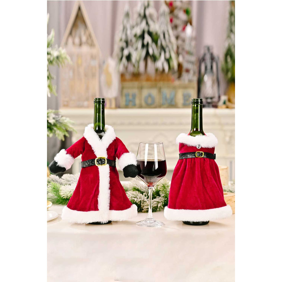 2-Pack Christmas Dress Wine Bottle Covers Christmas Dress / One Size/2 Pack Apparel and Accessories