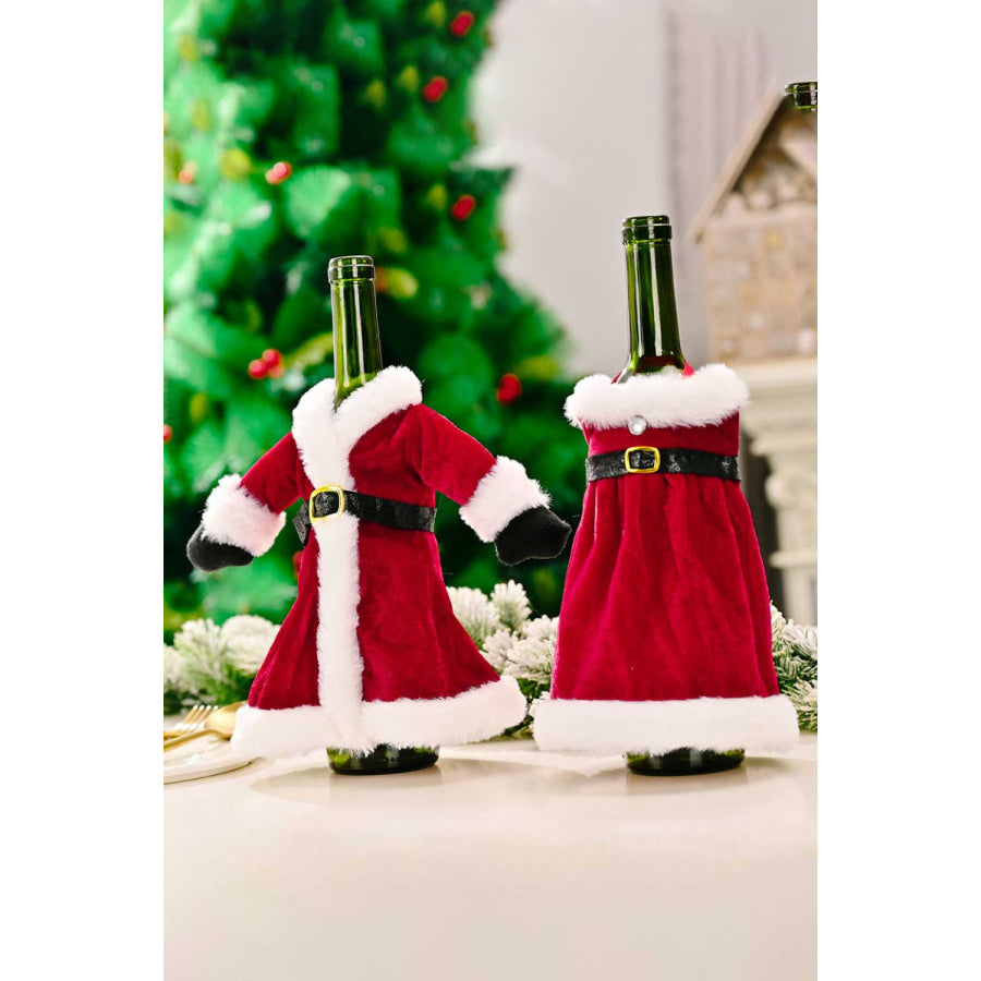 2-Pack Christmas Dress Wine Bottle Covers Christmas Dress / One Size/2 Pack Apparel and Accessories