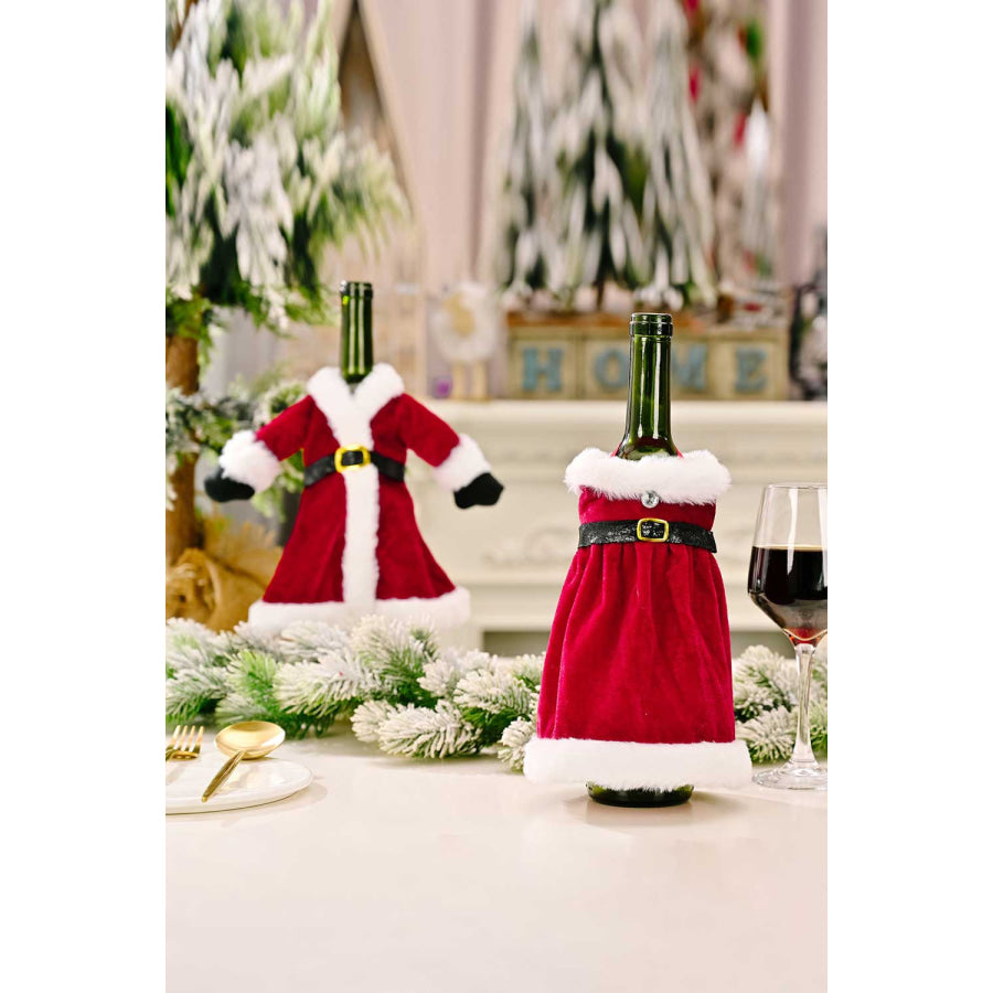 2-Pack Christmas Dress Wine Bottle Covers Christmas Dress / One Size/2 Pack Apparel and Accessories