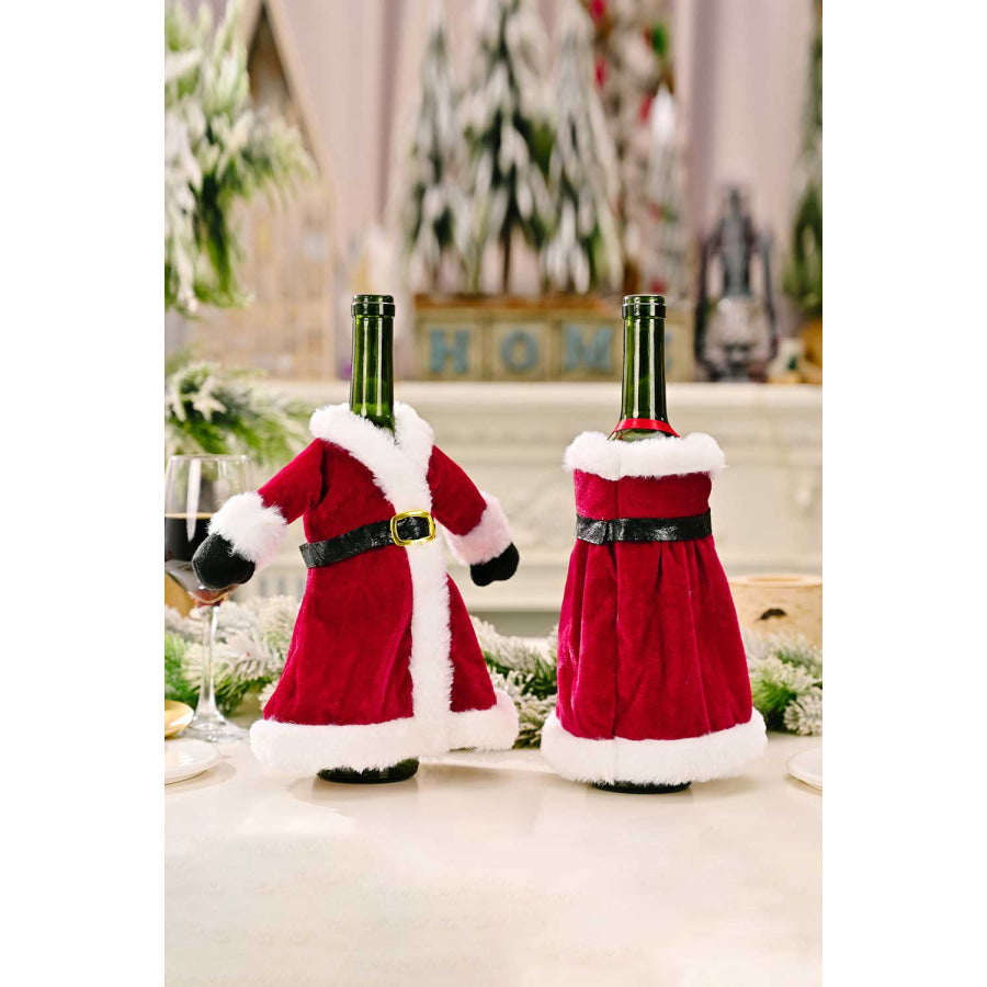 2-Pack Christmas Dress Wine Bottle Covers Christmas Dress / One Size/2 Pack Apparel and Accessories